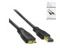 Preview: DINIC USB 3.0 cable A male to micro B male, 3P AWG 28/1P AWG 24, gold-plated contacts, lenght 2.00m, black, DINIC box